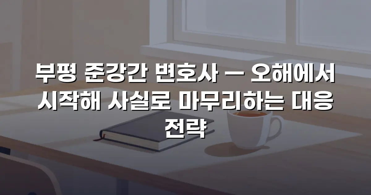부평 준강간 변호사 — 오해에서 시작해 사실로 마무리하는 대응 전략