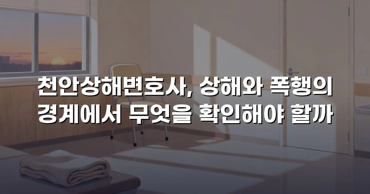 천안상해변호사, 상해와 폭행의 경계에서 무엇을 확인해야 할까