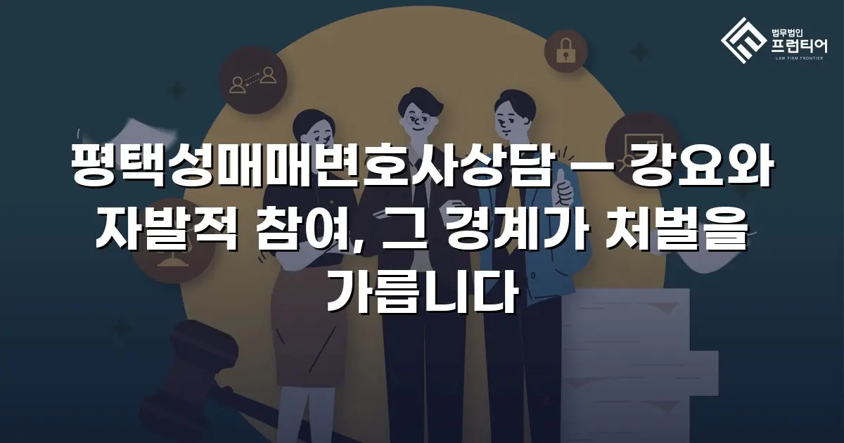 평택성매매변호사상담 — 강요와 자발적 참여, 그 경계가 처벌을 가릅니다
