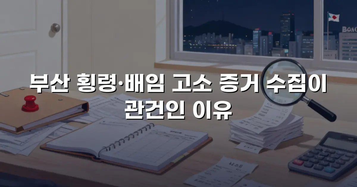 부산 횡령·배임 고소 증거 수집이 관건인 이유