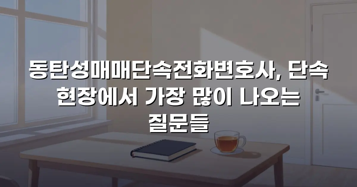 동탄성매매단속전화변호사, 단속 현장에서 가장 많이 나오는 질문들