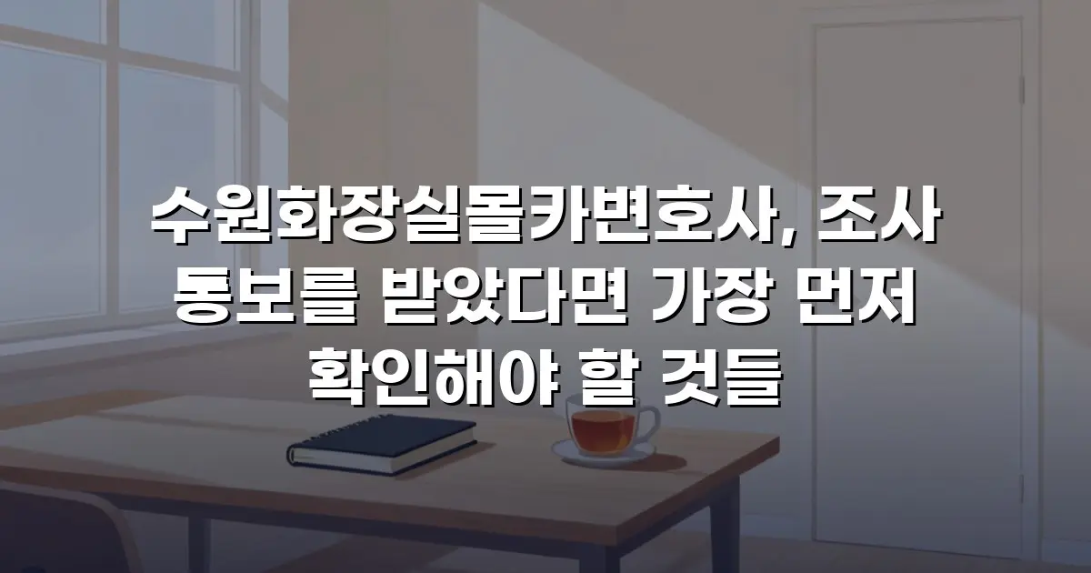 수원화장실몰카변호사, 조사 통보를 받았다면 가장 먼저 확인해야 할 것들