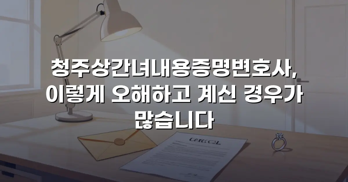 청주상간녀내용증명변호사, 이렇게 오해하고 계신 경우가 많습니다