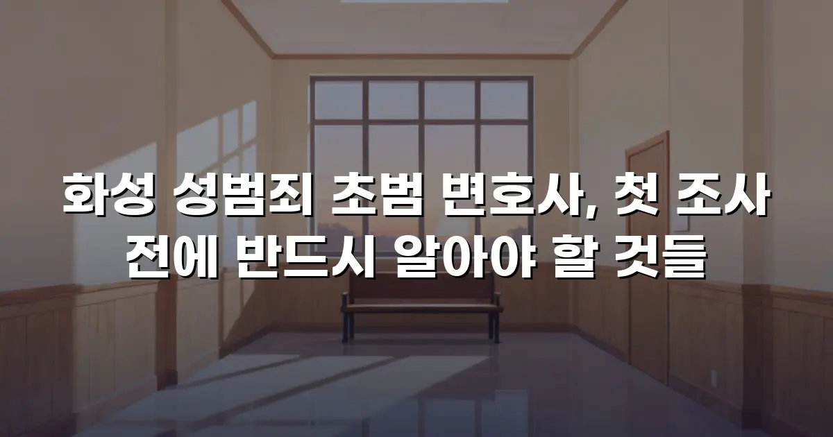 화성 성범죄 초범 변호사, 첫 조사 전에 반드시 알아야 할 것들