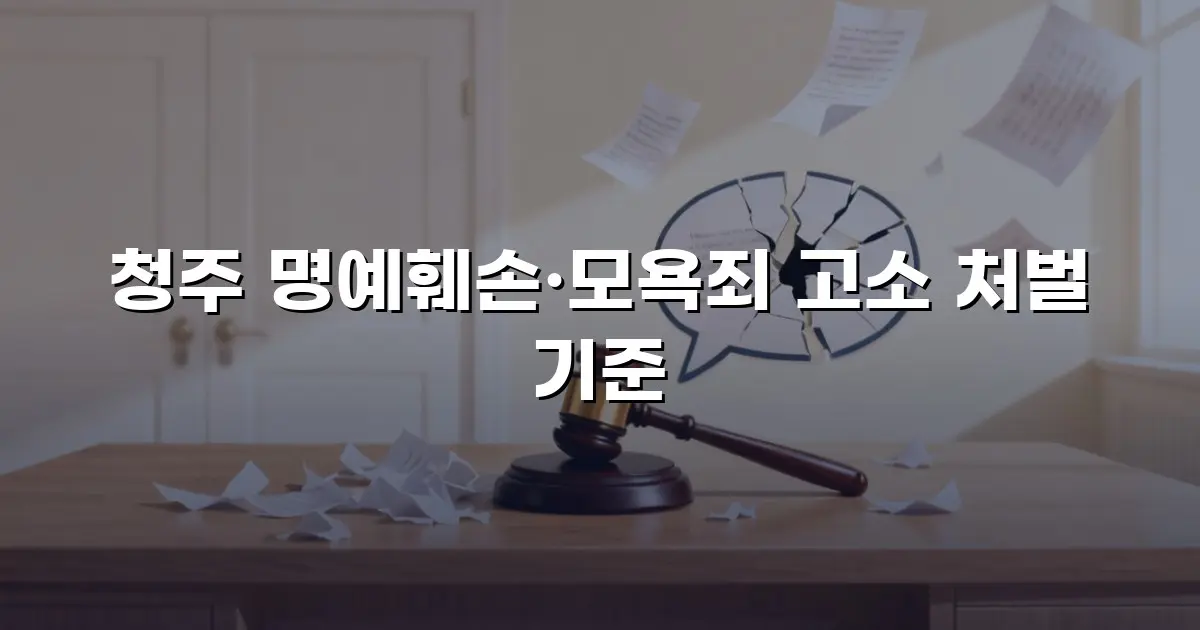 청주 명예훼손·모욕죄 고소 처벌 기준