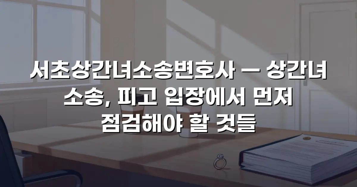 서초상간녀소송변호사 — 상간녀 소송, 피고 입장에서 먼저 점검해야 할 것들