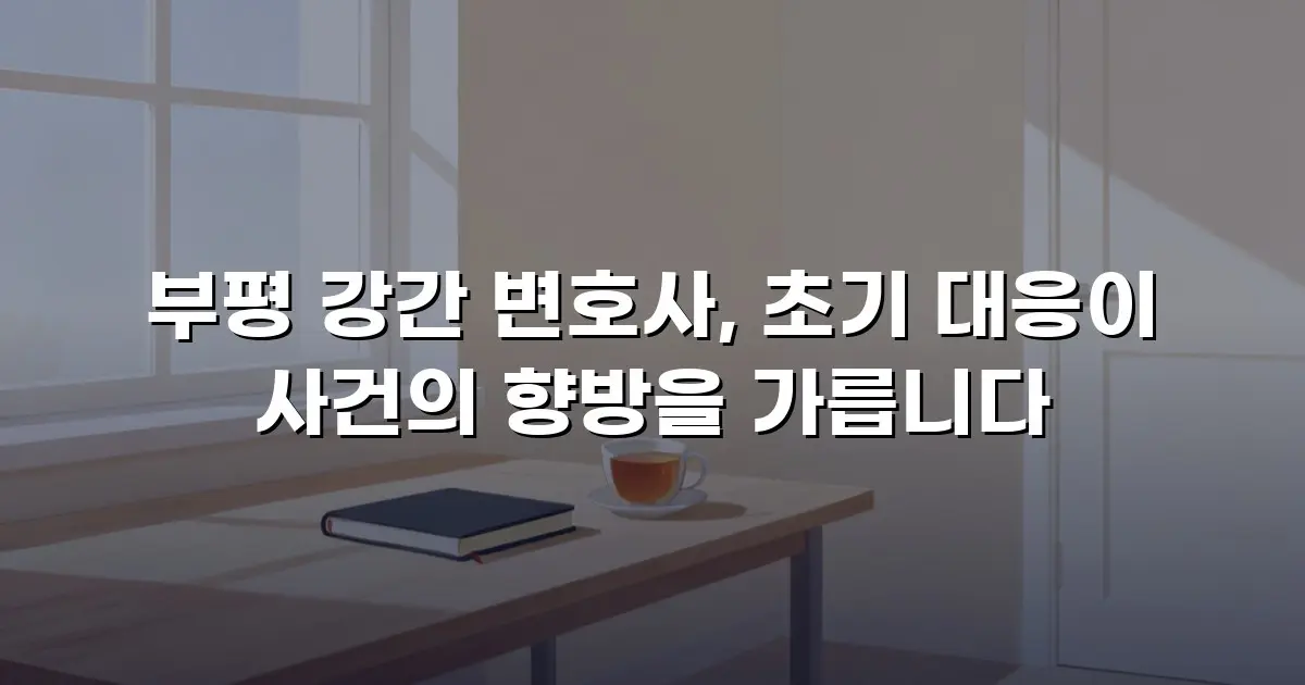 부평 강간 변호사, 초기 대응이 사건의 향방을 가릅니다