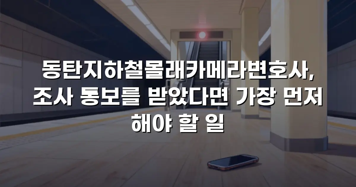 동탄지하철몰래카메라변호사, 조사 통보를 받았다면 가장 먼저 해야 할 일