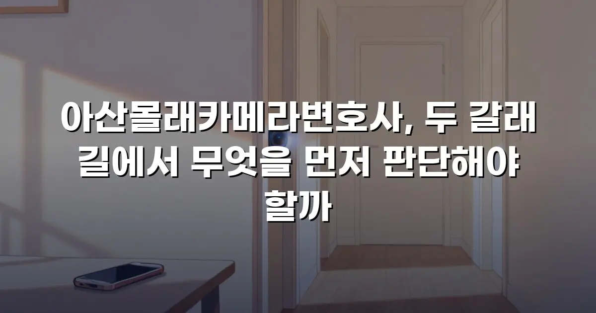 아산몰래카메라변호사, 두 갈래 길에서 무엇을 먼저 판단해야 할까
