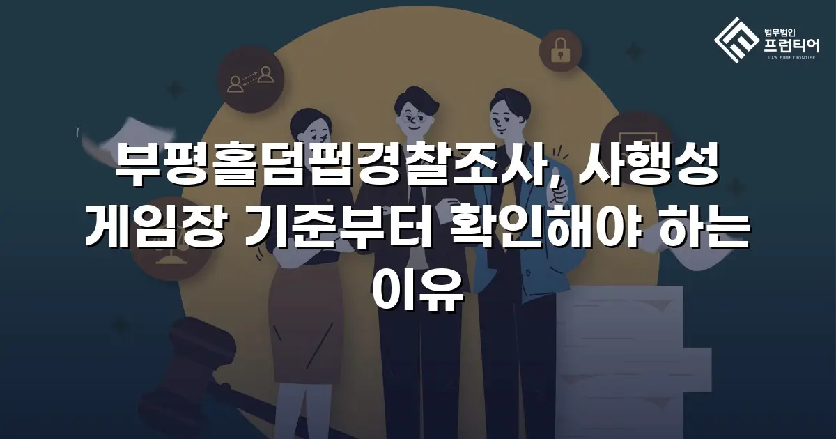 부평홀덤펍경찰조사, 사행성 게임장 기준부터 확인해야 하는 이유