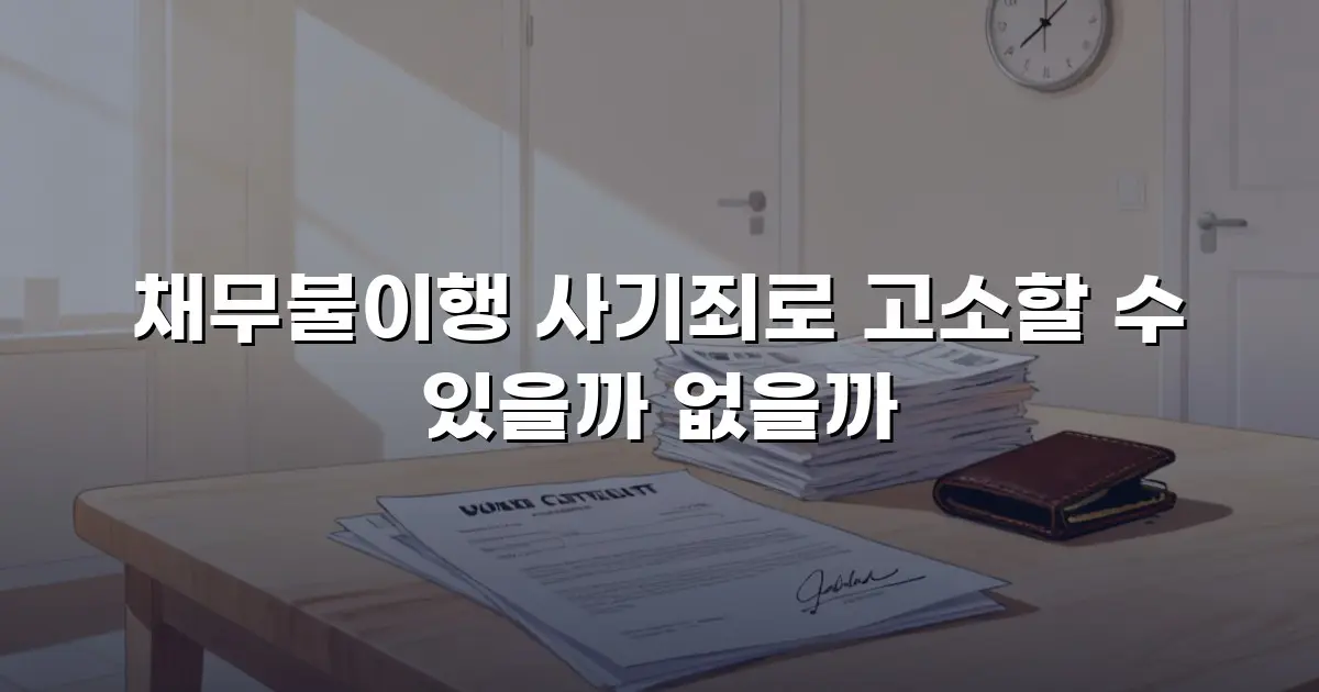 채무불이행 사기죄로 고소할 수 있을까 없을까