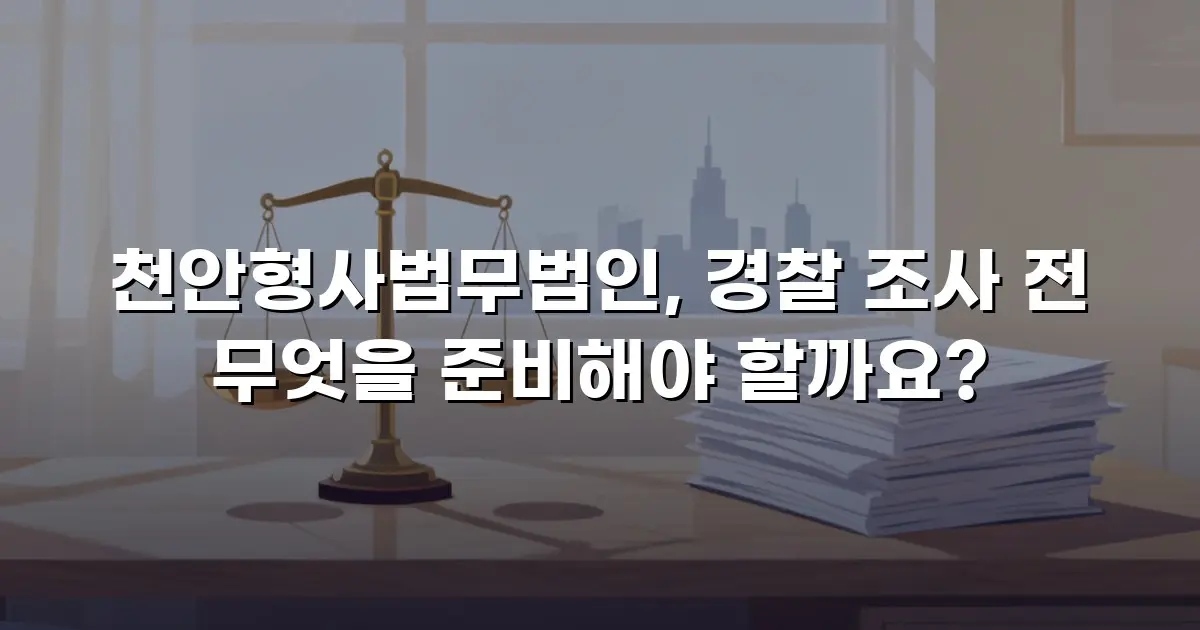 천안형사법무법인, 경찰 조사 전 무엇을 준비해야 할까요?