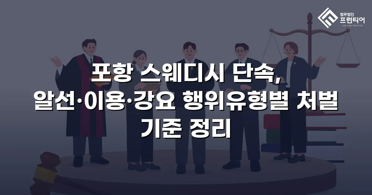 포항 스웨디시 단속, 알선·이용·강요 행위유형별 처벌 기준 정리