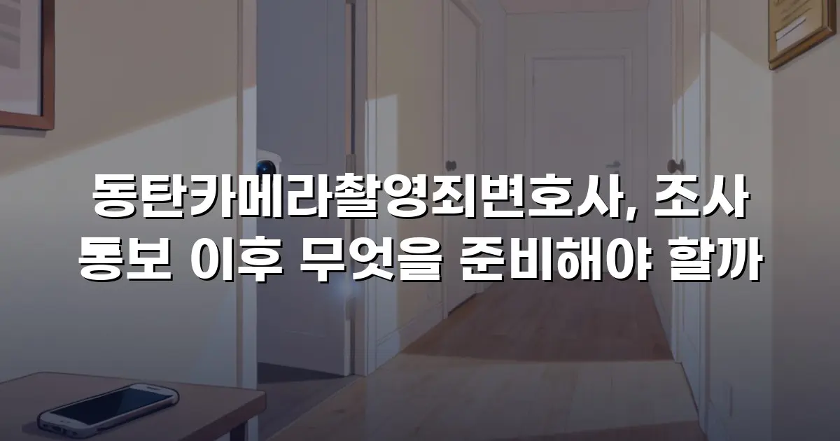 동탄카메라촬영죄변호사, 조사 통보 이후 무엇을 준비해야 할까