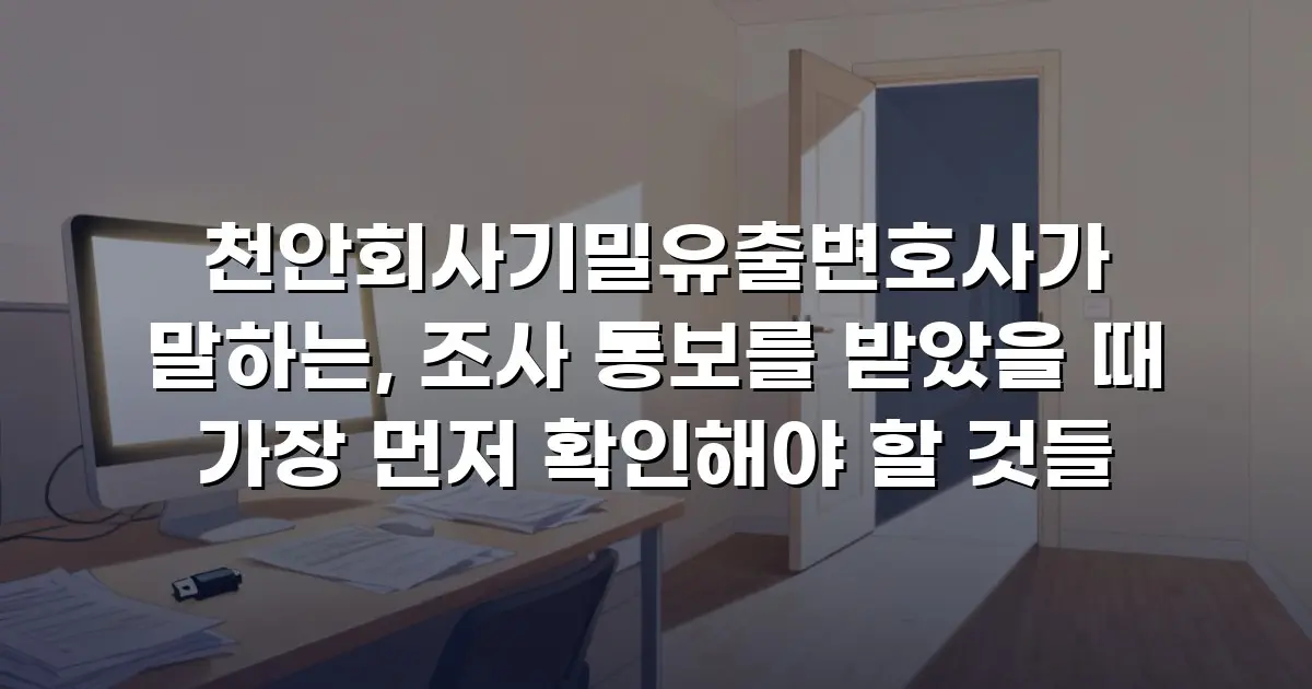 천안회사기밀유출변호사가 말하는, 조사 통보를 받았을 때 가장 먼저 확인해야 할 것들