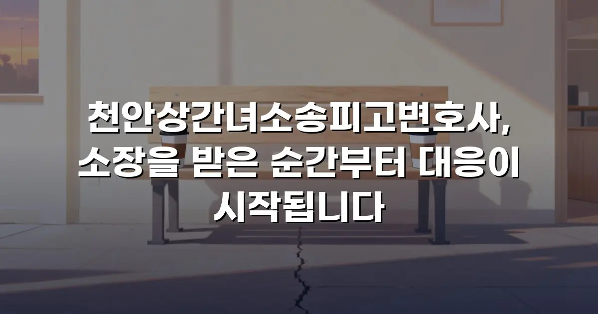 천안상간녀소송피고변호사, 소장을 받은 순간부터 대응이 시작됩니다