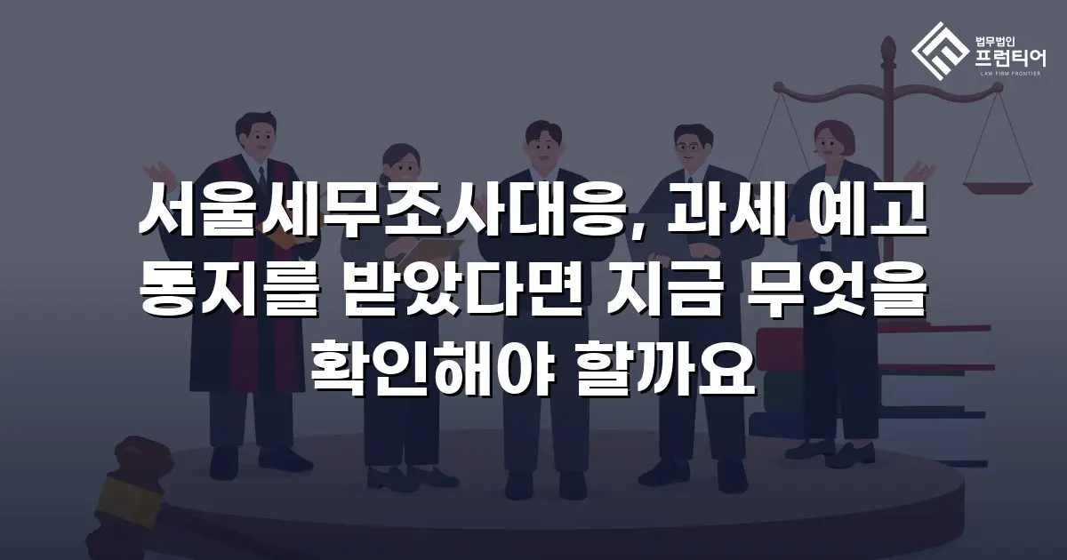 서울세무조사대응, 과세 예고 통지를 받았다면 지금 무엇을 확인해야 할까요