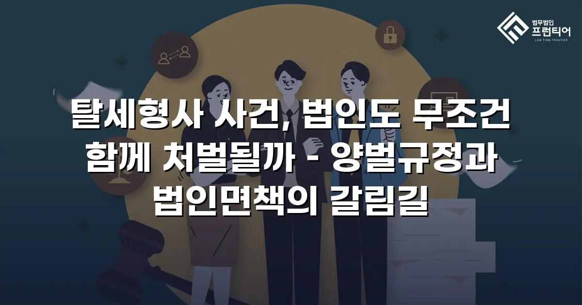 탈세형사 사건, 법인도 무조건 함께 처벌될까 – 양벌규정과 법인면책의 갈림길