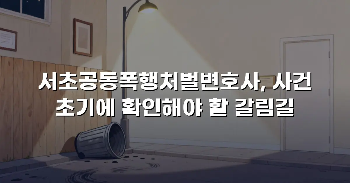 서초공동폭행처벌변호사, 사건 초기에 확인해야 할 갈림길