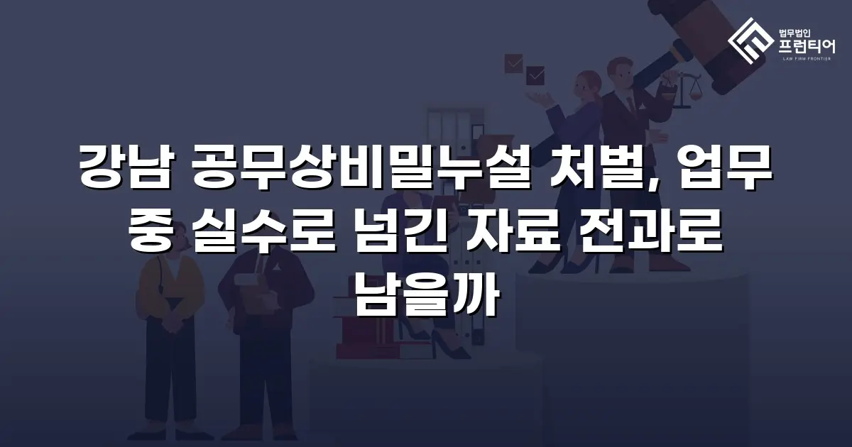 강남 공무상비밀누설 처벌, 업무 중 실수로 넘긴 자료 전과로 남을까