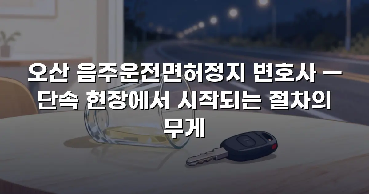 오산 음주운전면허정지 변호사 — 단속 현장에서 시작되는 절차의 무게