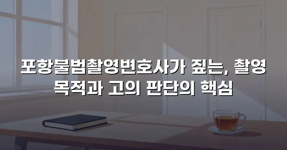 포항불법촬영변호사가 짚는, 촬영 목적과 고의 판단의 핵심