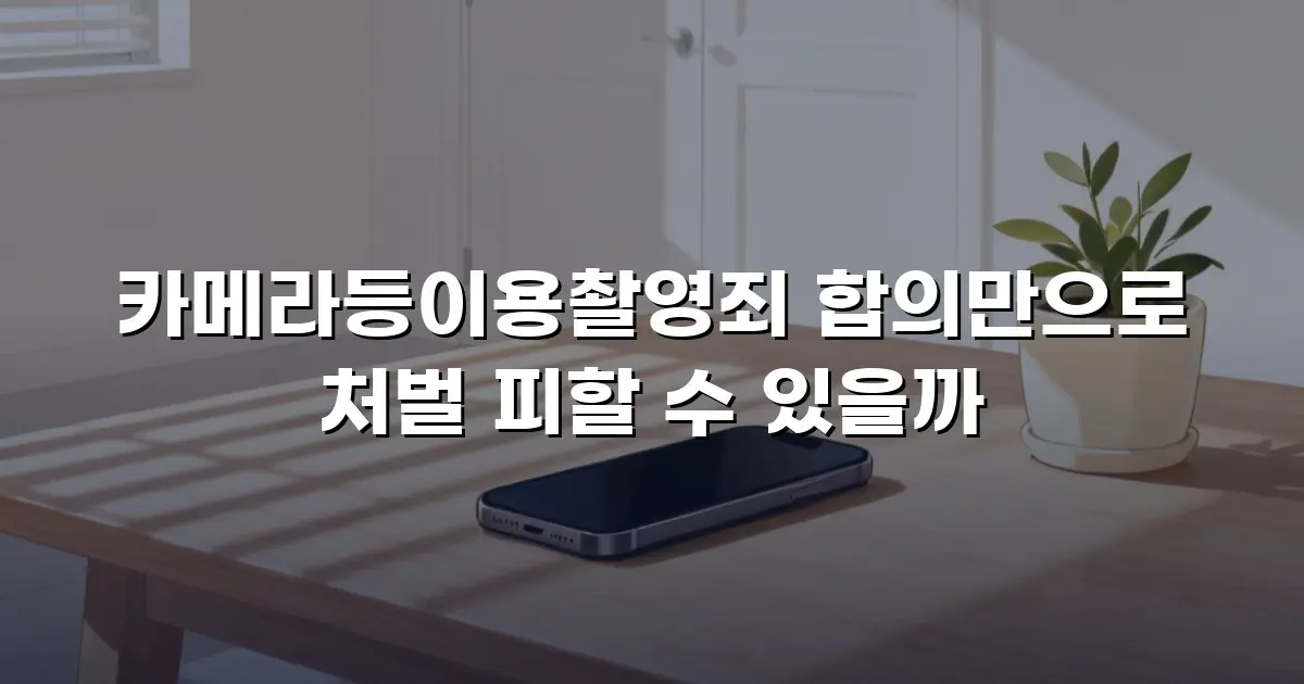 카메라등이용촬영죄 합의만으로 처벌 피할 수 있을까