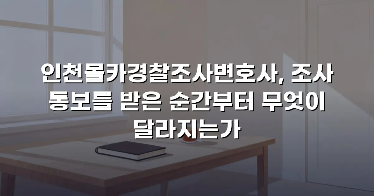 인천몰카경찰조사변호사, 조사 통보를 받은 순간부터 무엇이 달라지는가