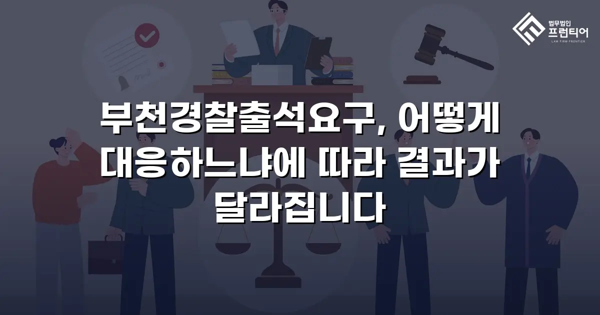 부천경찰출석요구, 어떻게 대응하느냐에 따라 결과가 달라집니다