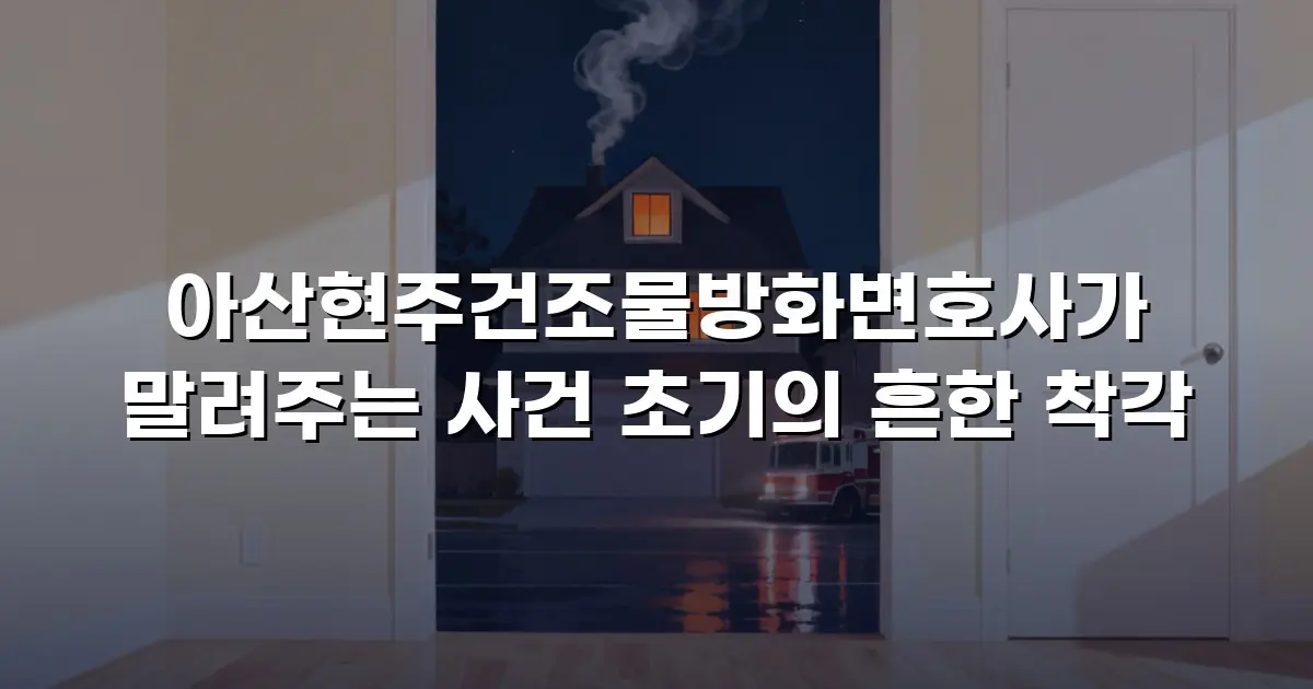 아산현주건조물방화변호사가 말려주는 사건 초기의 흔한 착각