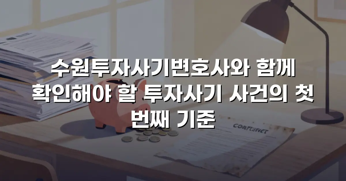 수원투자사기변호사와 함께 확인해야 할 투자사기 사건의 첫 번째 기준