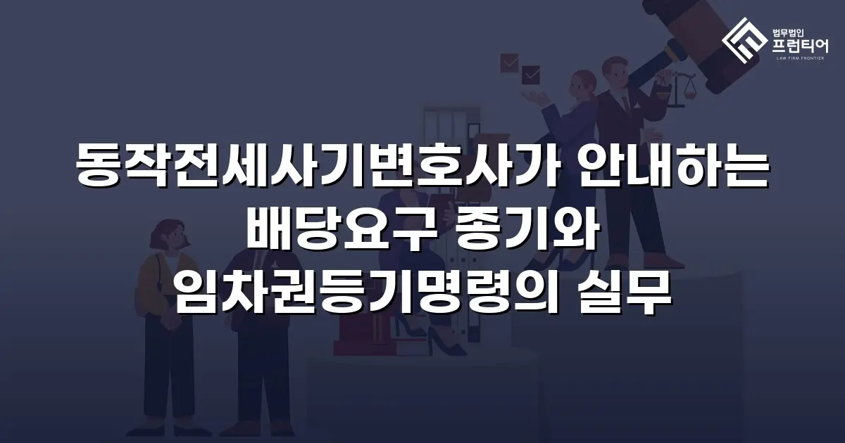 동작전세사기변호사가 안내하는 배당요구 종기와 임차권등기명령의 실무