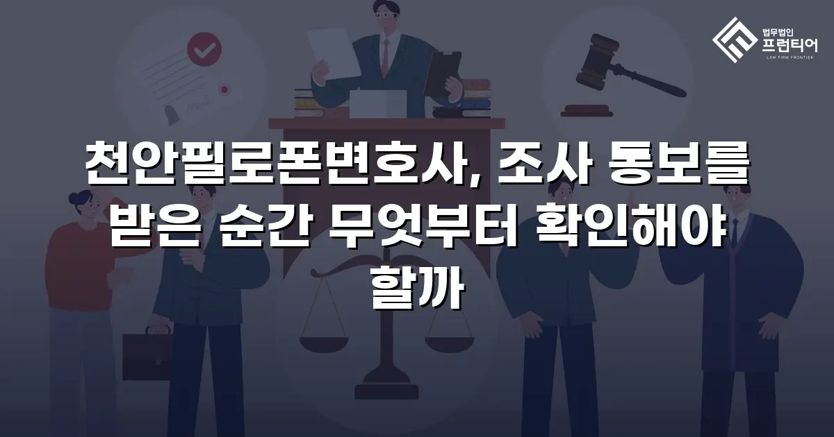 천안필로폰변호사, 조사 통보를 받은 순간 무엇부터 확인해야 할까