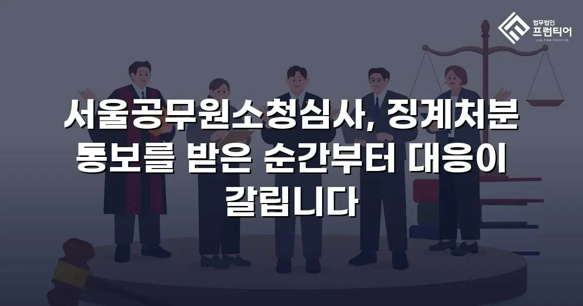 서울공무원소청심사, 징계처분 통보를 받은 순간부터 대응이 갈립니다
