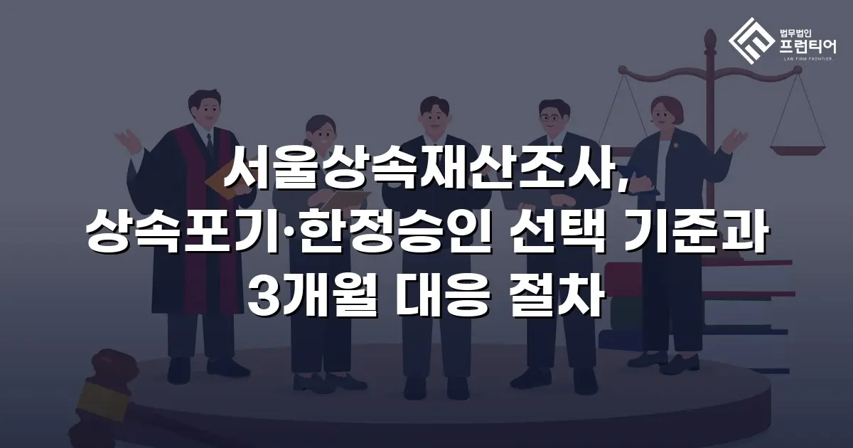 서울상속재산조사, 상속포기·한정승인 선택 기준과 3개월 대응 절차