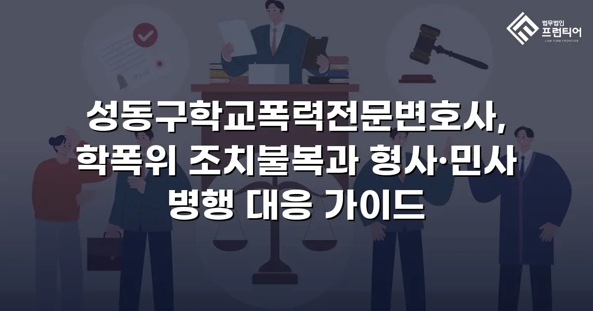 성동구학교폭력전문변호사, 학폭위 조치불복과 형사·민사 병행 대응 가이드