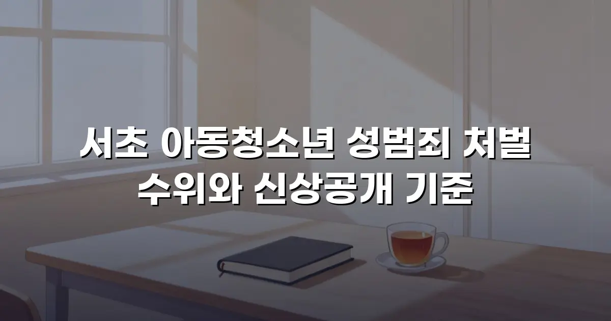 서초 아동청소년 성범죄 처벌 수위와 신상공개 기준