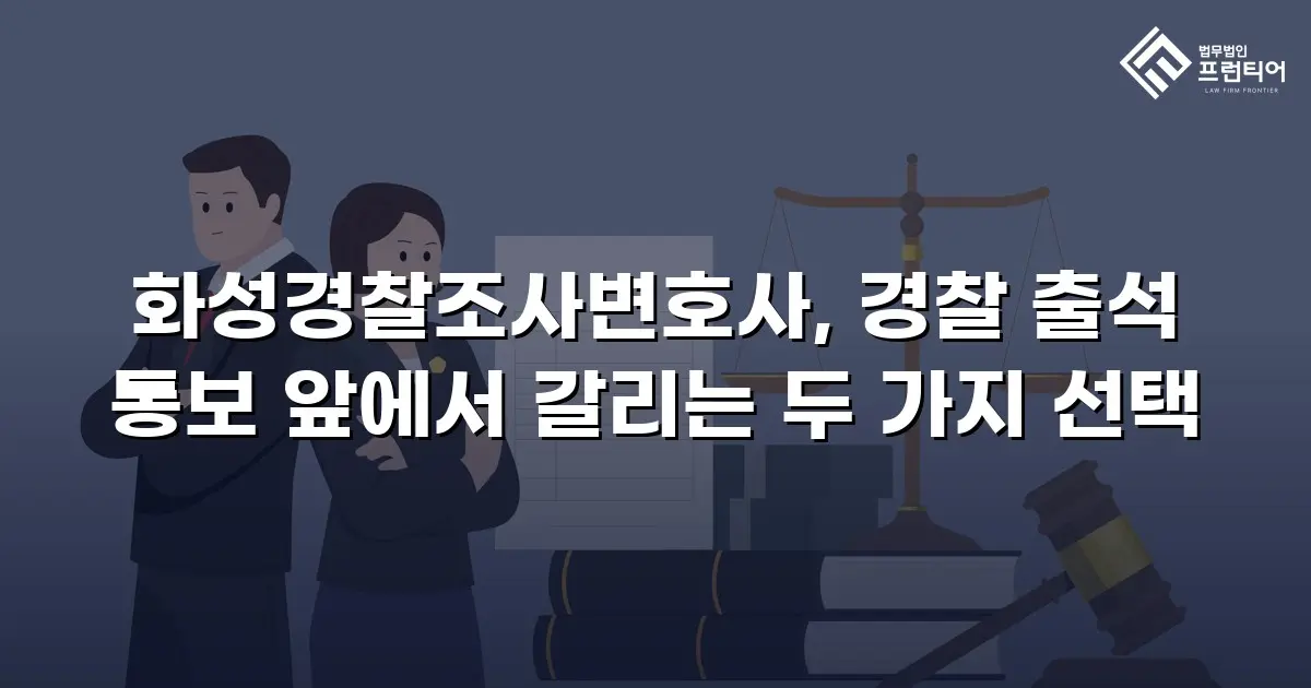 화성경찰조사변호사, 경찰 출석 통보 앞에서 갈리는 두 가지 선택