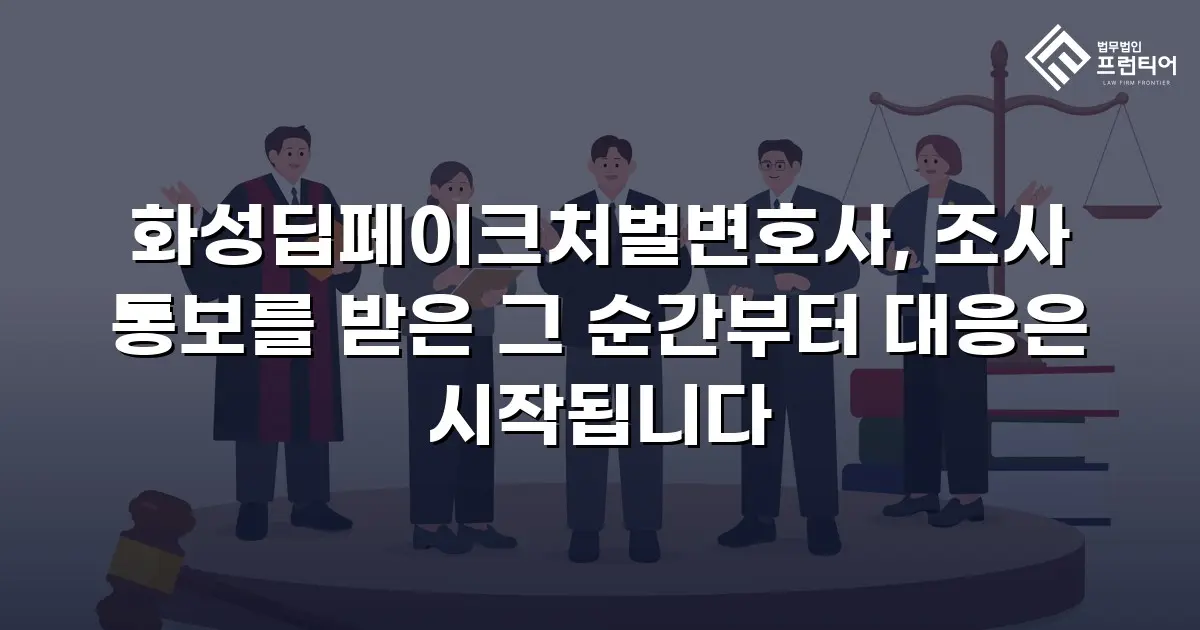 화성딥페이크처벌변호사, 조사 통보를 받은 그 순간부터 대응은 시작됩니다