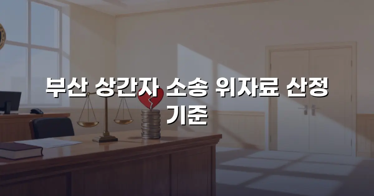 부산 상간자 소송 위자료 산정 기준