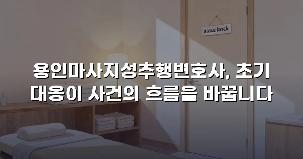 용인마사지성추행변호사, 초기 대응이 사건의 흐름을 바꿉니다