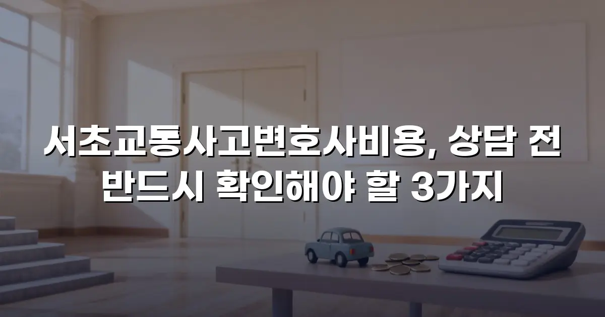 서초교통사고변호사비용, 상담 전 반드시 확인해야 할 3가지