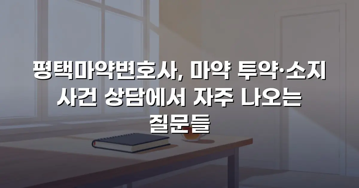 평택마약변호사, 마약 투약·소지 사건 상담에서 자주 나오는 질문들