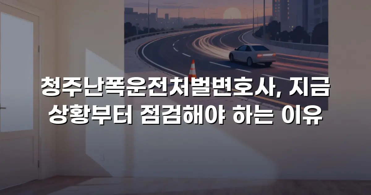 청주난폭운전처벌변호사, 지금 상황부터 점검해야 하는 이유