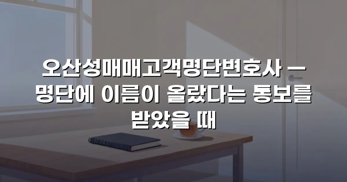 오산성매매고객명단변호사 — 명단에 이름이 올랐다는 통보를 받았을 때