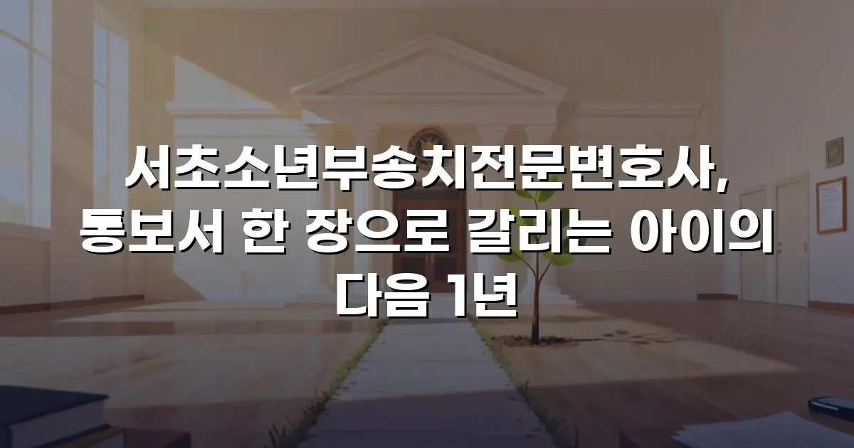 서초소년부송치전문변호사, 통보서 한 장으로 갈리는 아이의 다음 1년