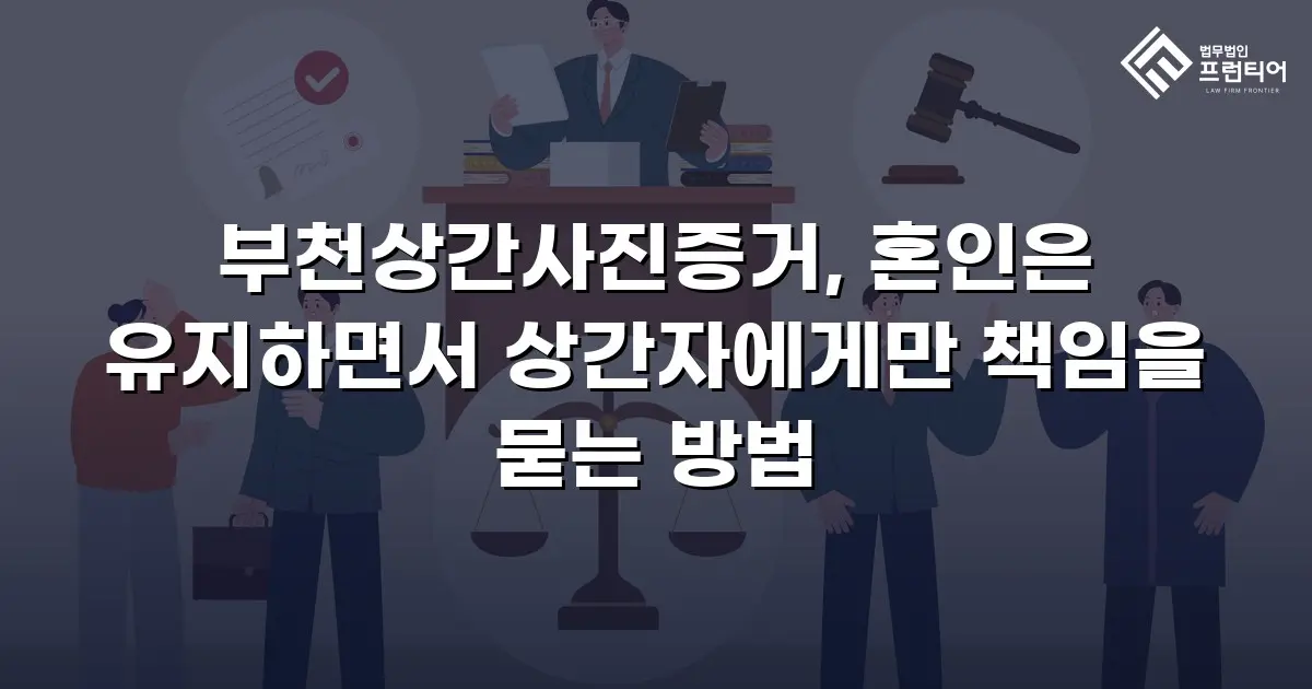 부천상간사진증거, 혼인은 유지하면서 상간자에게만 책임을 묻는 방법