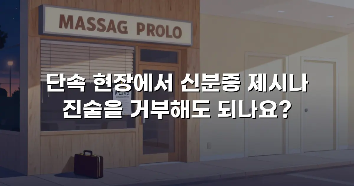 단속 현장에서 신분증 제시나 진술을 거부해도 되나요?