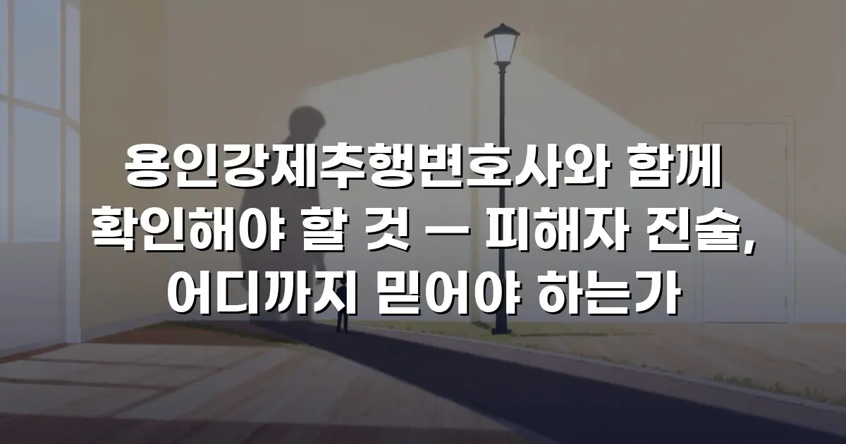 용인강제추행변호사와 함께 확인해야 할 것 — 피해자 진술, 어디까지 믿어야 하는가