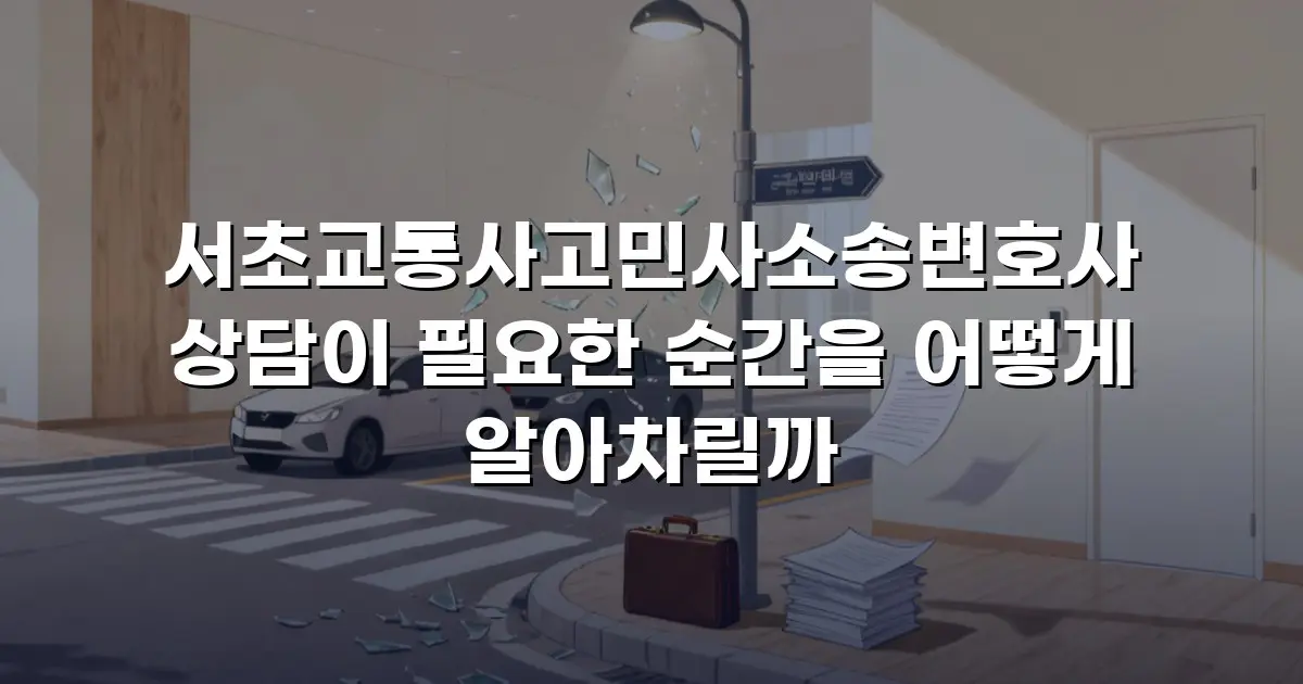 서초교통사고민사소송변호사 상담이 필요한 순간을 어떻게 알아차릴까
